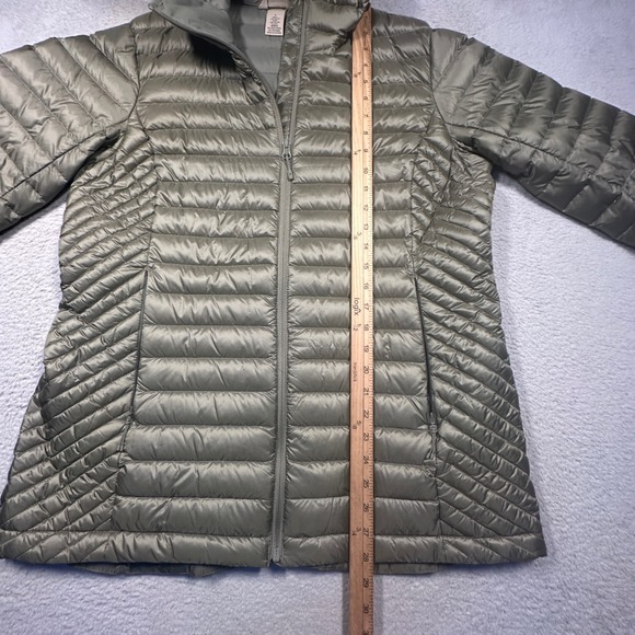 Duluth Down Right Puffer Jacket Womens L Duck Down Green Pertex Quantum Hooded - Picture 9 of 9